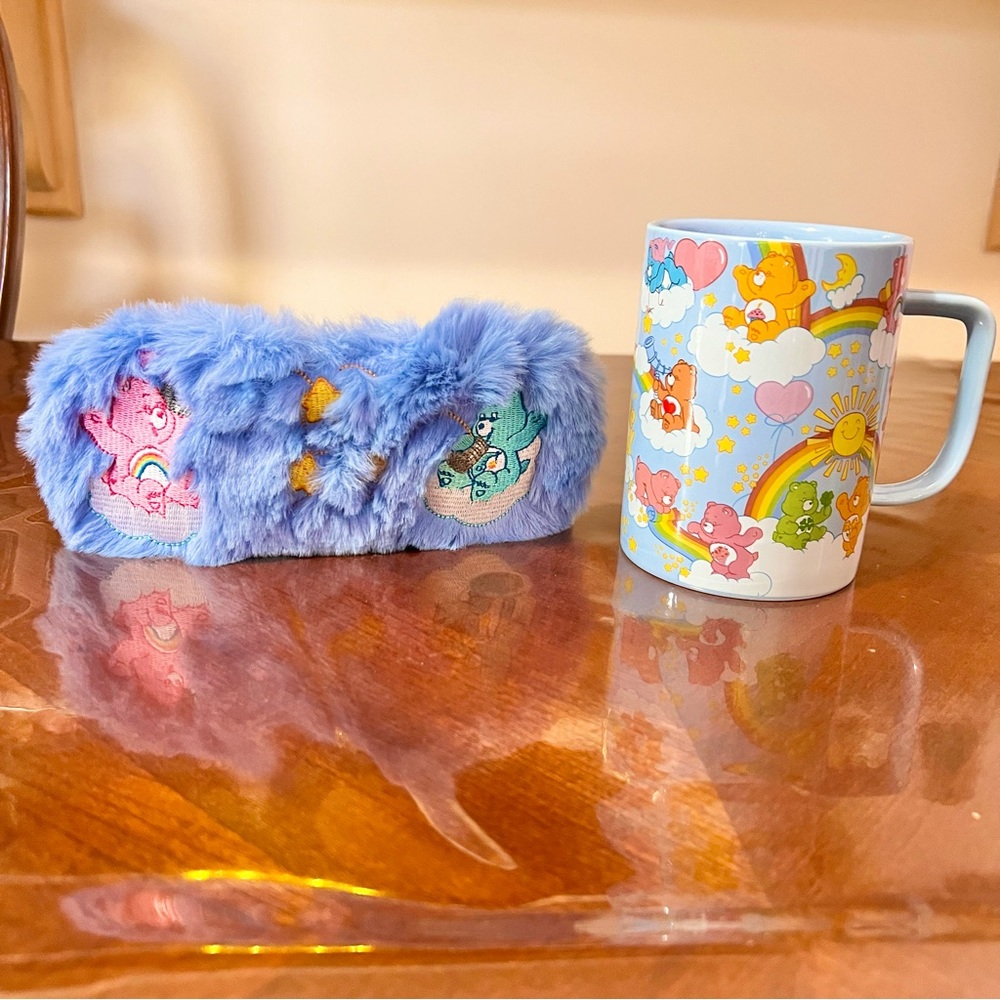 NWT Care Bears mug and eye mask set